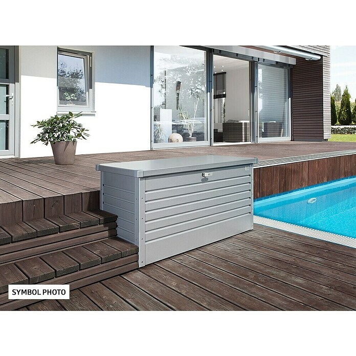 Biohort FreizeitBox Gartenbox 200 (L x B x H: 79 x 201 x 83 cm, Stahl, Silber Metallic) | BAUHAUS