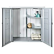 Biohort Geräteschrank (87 x 132 cm, Silber Metallic, Doppeltür)