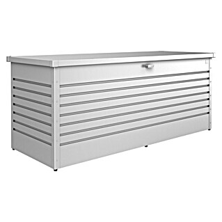 Biohort FreizeitBox Gartenbox 200 (L x B x H: 79 x 201 x 83 cm, Stahl, Silber Metallic)