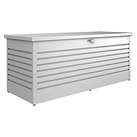 Biohort FreizeitBox Gartenbox 200 (L x B x H: 79 x 201 x 83 cm, Stahl, Silber Metallic)