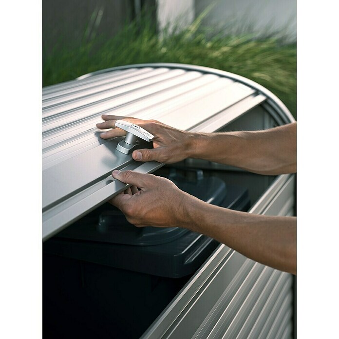 Biohort Garten-Aufbewahrungsbox StoreMax 190 (Silber Metallic, 190 x 97 x 136 cm, Stahlblech)