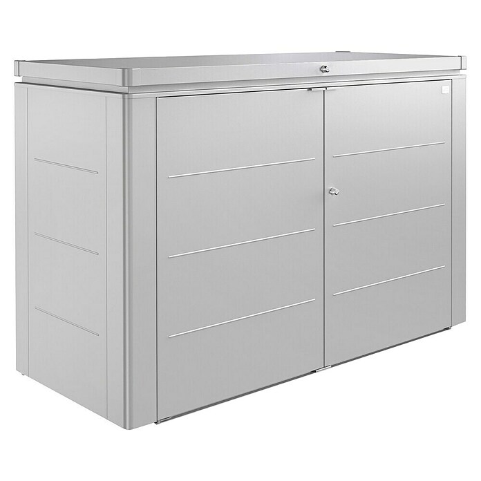 Biohort Aufbewahrungsschrank HighBoard (0,84 x 2 x 1,27 m, Silber Metallic, Doppelflügeltür)