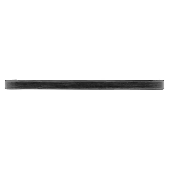 Siro Möbelgriff - Typ Möbelgriff: Bügel, L x B: 136 x 8 mm, Anthrazit, Material Möbelgriff: Stahl - Graues, rechteckiges, scheinbar flaches Produkt mit leicht strukturierten Oberfläche und abgerundeten Kanten.