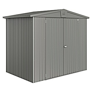 Biohort Europa Gerätehaus Gr. 3 (Außenbreite inkl. Dachüberstand: 244 cm, Außentiefe inkl. Dachüberstand: 156 cm, Stahl, Quarzgrau)