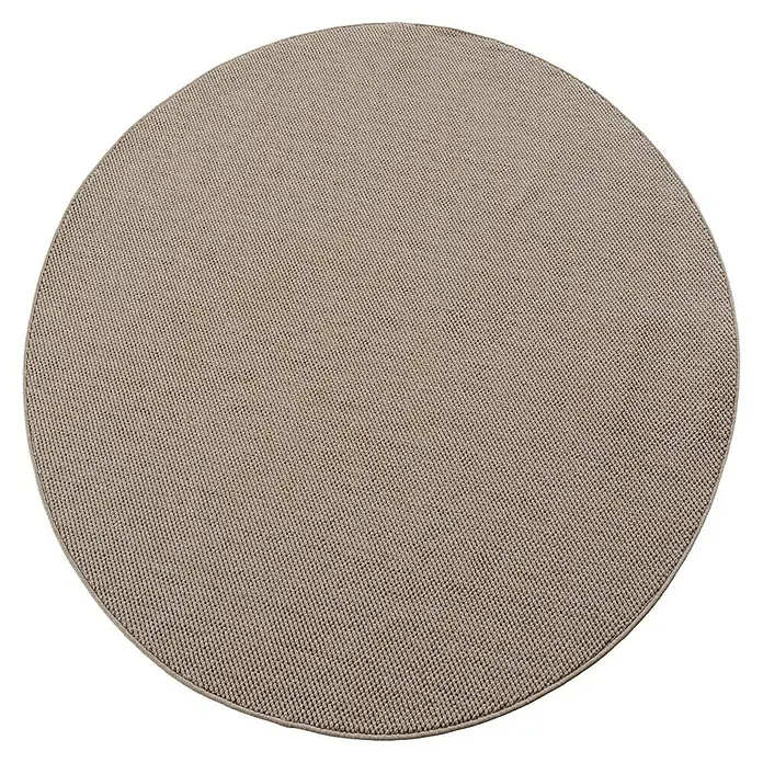 Flachgewebeteppich Helix 2200 - Beige, Durchmesser: 200 cm, 100 % Polyester - Ein runder, beigefarbener Teppich mit einer feinen Textur, der eine gemütliche und stilvolle Atmosphäre in jeden Raum bringt.