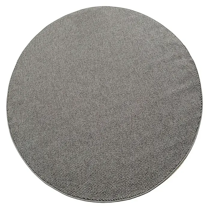 Flachgewebeteppich Helix 2200 - Silber, Durchmesser: 120 cm, 100 % Polyester - Grauer runder Teppich mit feiner Textur, ideal für moderne Wohnräume. Strapazierfähig und stilvoll für jeden Boden.