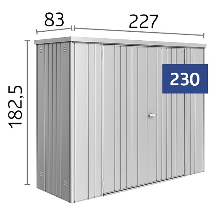Biohort Geräteschrank (Dunkelgrau Metallic, 0,83 x 2,27 x 1,83 m)