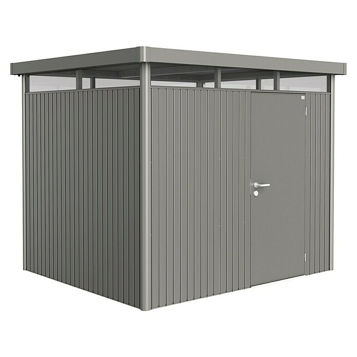 Biohort Gerätehaus HighLine H3 ST (Quarzgrau Metallic, 2,35 x 2,75 m, Einzeltür)