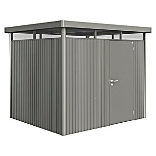 Biohort HighLine Gerätehaus H3 (Quarzgrau Metallic, Doppeltür, Außentiefe inkl. Dachüberstand: 235 cm, Außenbreite inkl. Dachüberstand: 275 cm, Stahl)