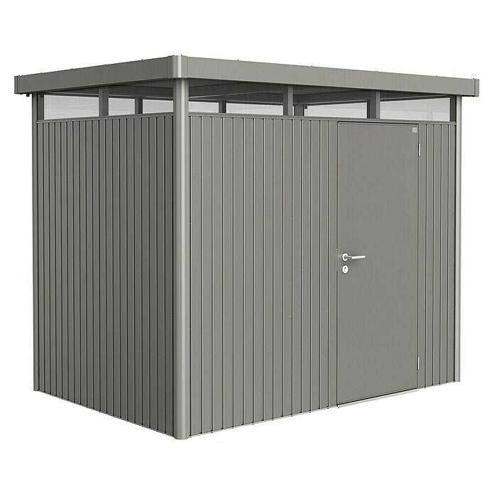 Biohort Gerätehaus HighLine H2 ST (Quarzgrau Metallic, 1,95 x 2,75 m, Einzeltür)