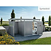 Biohort Gerätehaus HighLine H4 DT (Quarzgrau Metallic, 2,75 x 2,75 m, Doppeltür)