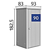 Biohort Geräteschrank Gr. 90 (0,83 x 0,93 x 1,82 m, Silber Metallic)