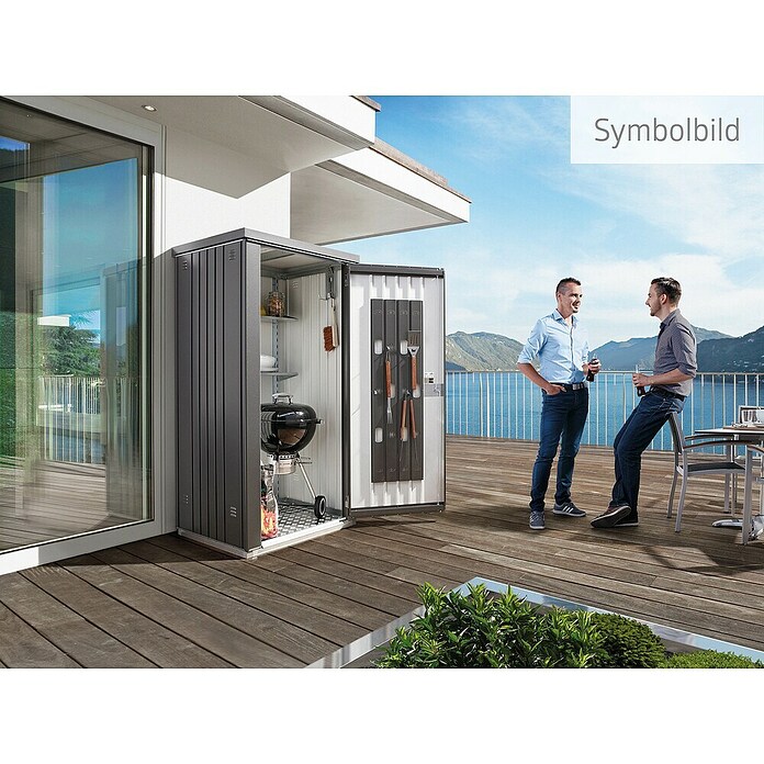 Biohort Geräteschrank Gr. 90 (0,83 x 0,93 x 1,82 m, Dunkelgrau Metallic)