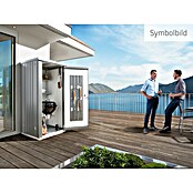 Biohort Geräteschrank Gr. 90 (0,83 x 0,93 x 1,82 m, Silber Metallic)