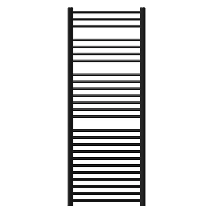 LuxeBath Elektro-Badheizkörper Schwarz matt 600x1500mm gerade mit Seitenanschluss - B x H: 3 x 150 mm