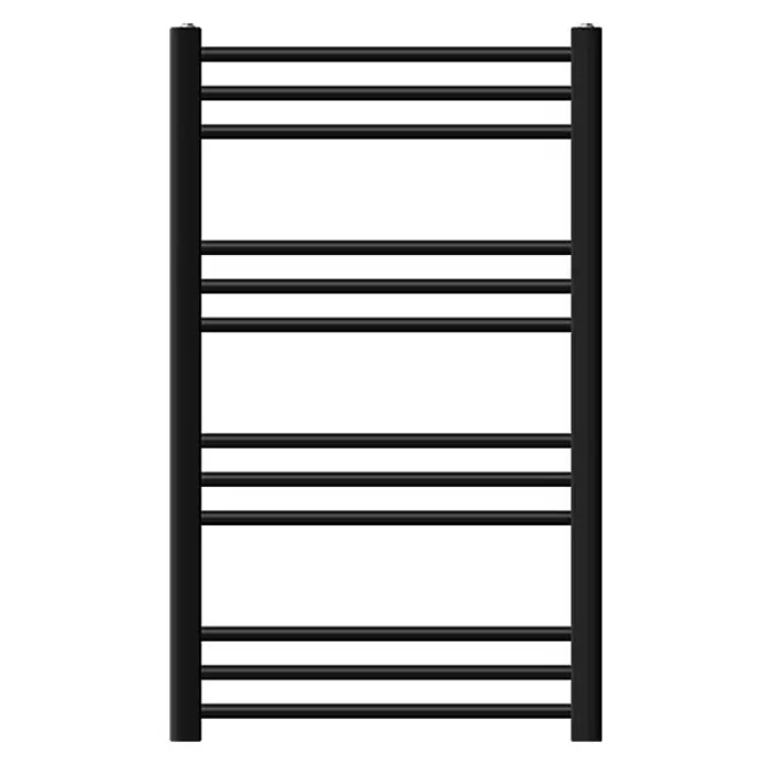 LuxeBath Elektro-Badheizkörper Handtuchheizkörper Schwarz, gerade mit Thermostat Digitalanzeige - B x H: 4 x 120 cm