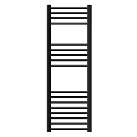 LuxeBath  Elektro-Badheizkörper Schwarz 400x1200mm gebogen Seitenanschluss