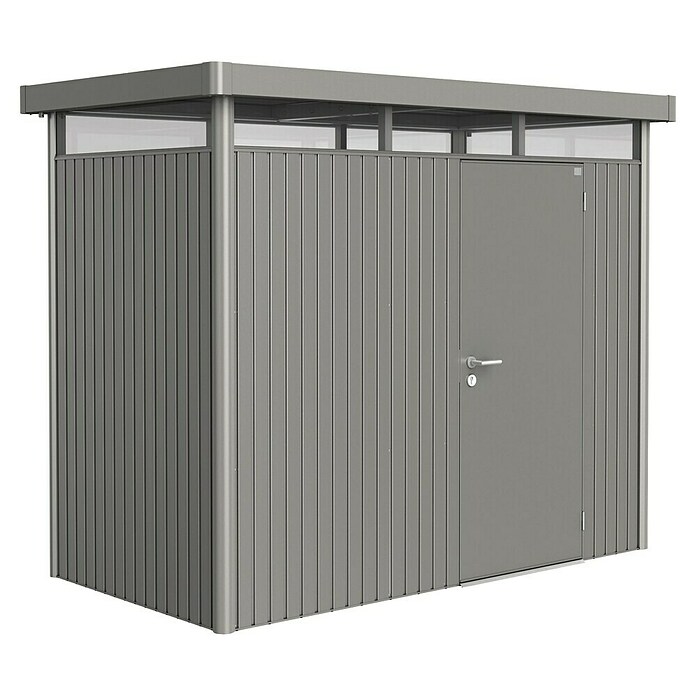 Biohort Gerätehaus HighLine H1 ST (Quarzgrau Metallic, 1,55 x 2,75 m, Einzeltür)