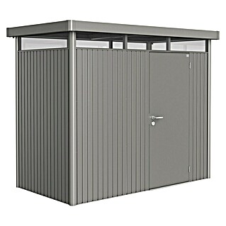Biohort HighLine Gerätehaus H1 (Quarzgrau Metallic, Einzeltür, Außenbreite inkl. Dachüberstand: 275 cm, Außentiefe inkl. Dachüberstand: 155 cm, Stahl)