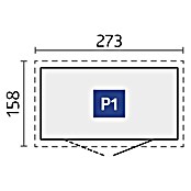 Biohort Gerätehaus Panorama (Silber Metallic, 1,58 x 2,73 m, Doppeltür)