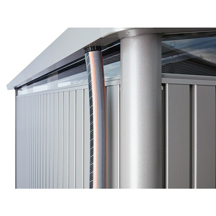 Biohort Gerätehaus Panorama (Silber Metallic, 1,58 x 2,73 m, Doppeltür)
