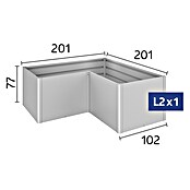 Biohort Hochbeet L (201 x 201 cm, Stahlblech, Quarzgrau Metallic)