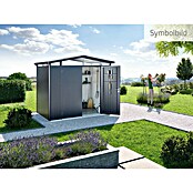 Biohort Gerätehaus Panorama (Dunkelgrau Metallic, 1,58 x 2,73 m, Einzeltür)