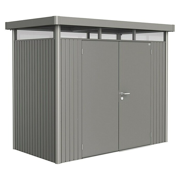 Biohort Gerätehaus HighLine H1 DT (Quarzgrau Metallic, 1,55 x 2,75 m, Doppeltür)