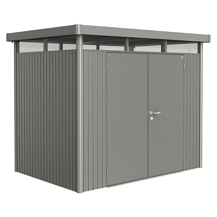 Biohort Gerätehaus HighLine H2 DT (Quarzgrau, 1,95 x 2,75 m, Doppeltür)