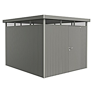Biohort HighLine Gerätehaus H5 (Quarzgrau Metallic, Einzeltür, Außenbreite inkl. Dachüberstand: 275 cm, Außentiefe inkl. Dachüberstand: 315 cm, Stahl)