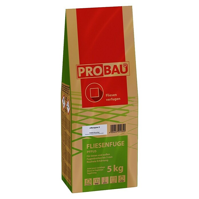 Probau Fliesenfuge (Silbergrau, 5 kg)