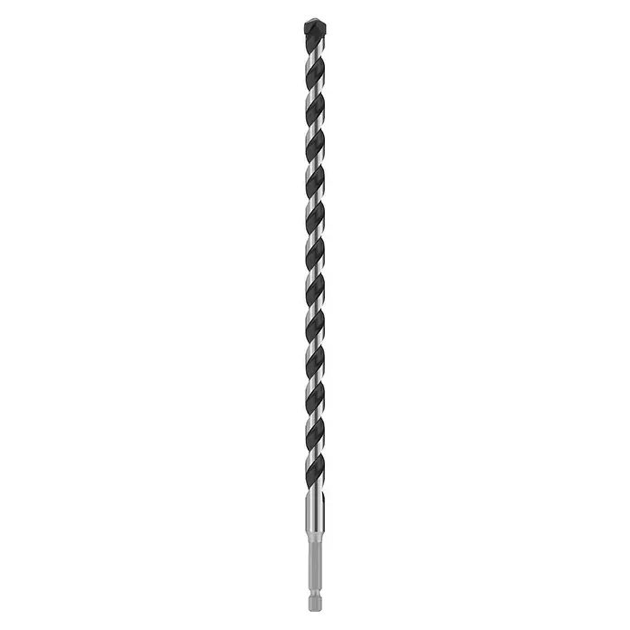 Bosch Beton- & Steinbohrer Pro HEX-5 - Durchmesser Bohrer: 12 mm, Arbeitslänge: 250 mm, Länge: 300 mm - Gewindespindel: Silberfarbene Gewindespindel mit einem Gewinde, das sich spiralförmig um den Zylinder windet. Präzises Maschinenelement für Bewegungstechnik.