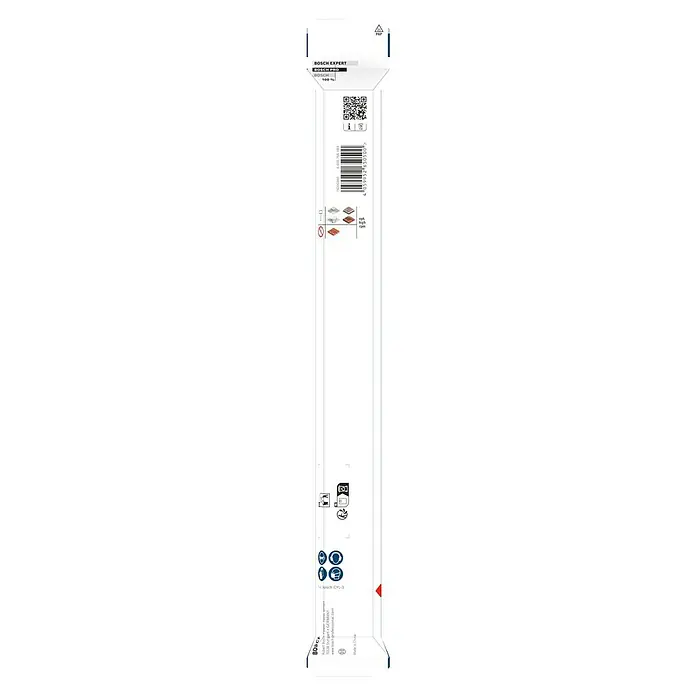 Bosch Beton- & Steinbohrer Pro HEX-5 - Durchmesser Bohrer: 12 mm, Arbeitslänge: 250 mm, Länge: 300 mm - Abbildung einer Bosch Expert Sägeblattverpackung. Die Verpackung ist weiß und enthält Produktinformationen und Sicherheitshinweise.