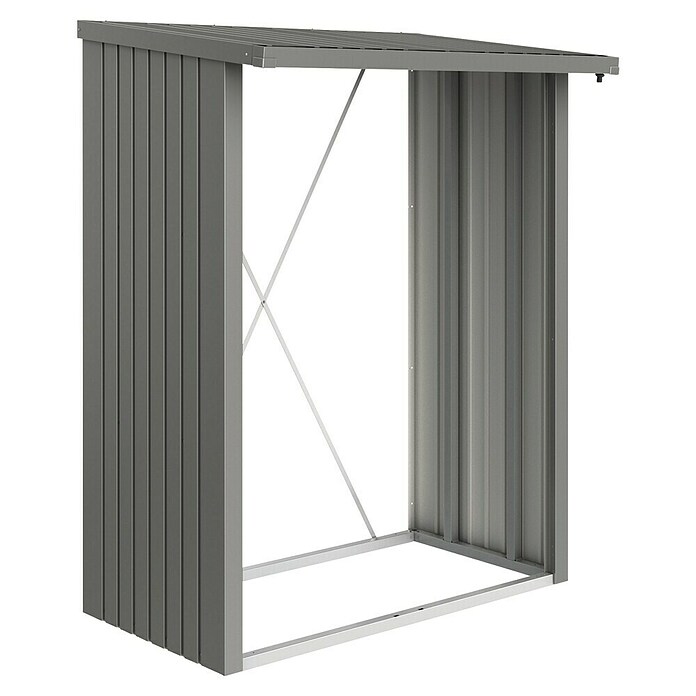 Biohort Kaminholzregal WoodStock (Quarzgrau Metallic, 1,02 x 1,57 x 1,99 m, Stahlblech)