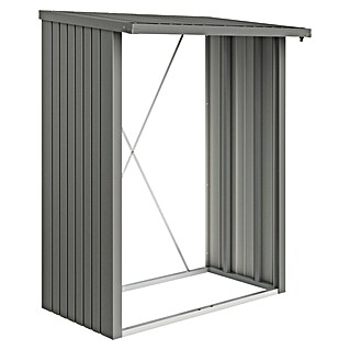 Biohort WoodStock Kaminholzregal 150 (Stahl, Quarzgrau Mettalic, B x T x H: 157 x 102 x 199 cm)