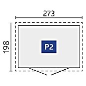 Biohort Gerätehaus Panorama (Silber Metallic, 1,98 x 2,73 m, Doppeltür)