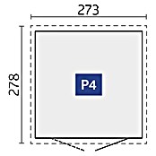 Biohort Gerätehaus Panorama (Dunkelgrau Metallic, 2,78 x 2,73 m, Doppeltür)