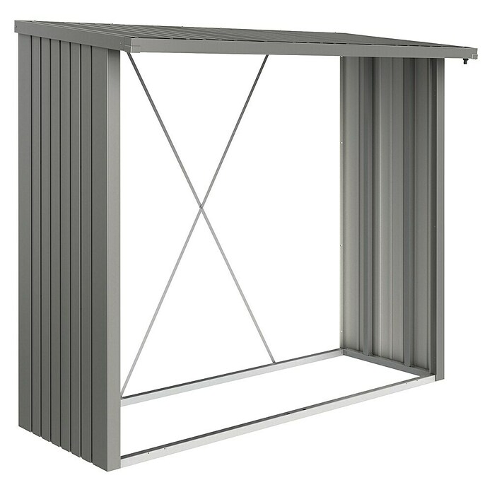 Biohort Kaminholzregal WoodStock (Quarzgrau Metallic, 1,02 x 2,29 x 1,99 m, Stahlblech)