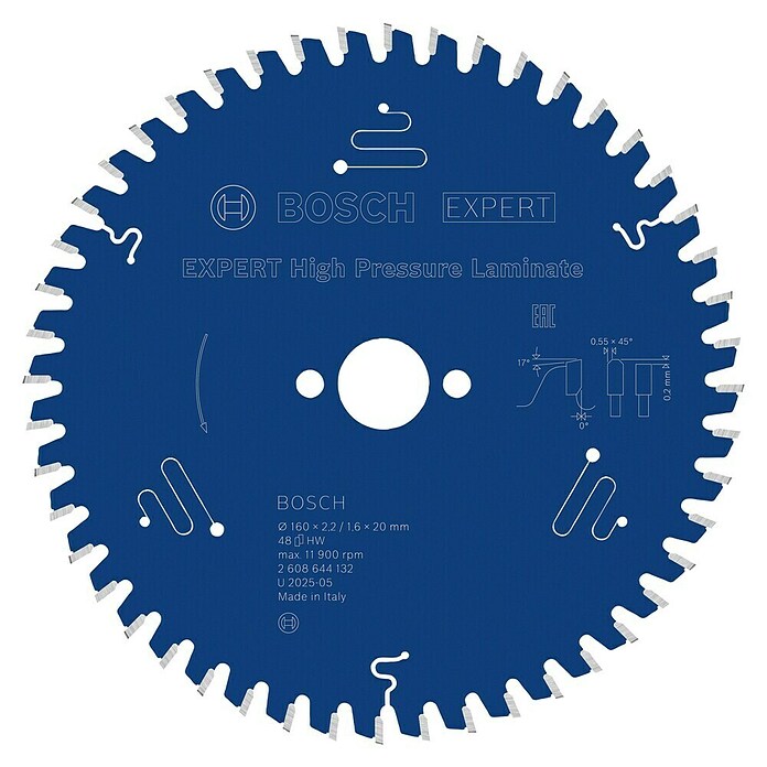 Bosch Expert List za kružnu pilu za visokotlačni laminat  (160 mm, Provrt: 20 mm, Broj zubi: 48 Kom.) | BAUHAUS