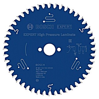 Bosch Expert List za kružnu pilu za visokotlačni laminat (160 mm, Provrt: 20 mm, Broj zubi: 48 Kom.)