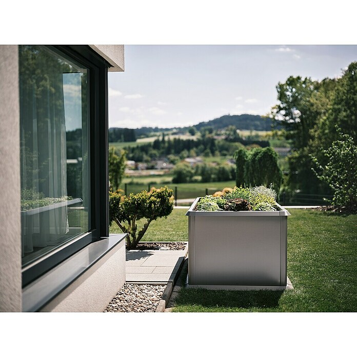 Biohort Hochbeet (102 x 201 cm, Stahlblech, Quarzgrau Metallic)