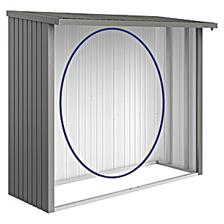 Biohort WoodStock Rückwand WoodStock 230 (B x H: 2,18 x 1,97 m, Stahl, Quarzgrau Metallic)