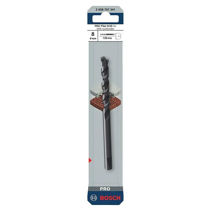 Bosch Professional Zentrierbohrer - Länge: 130 mm, Durchmesser Bohrer: 8 mm - Aufnahme einer Bosch PRO Pilot Drill für M16 Werkzeugaufnahme, 8mm Durchmesser, 130mm Länge, ideal für präzise Bohrarbeiten.