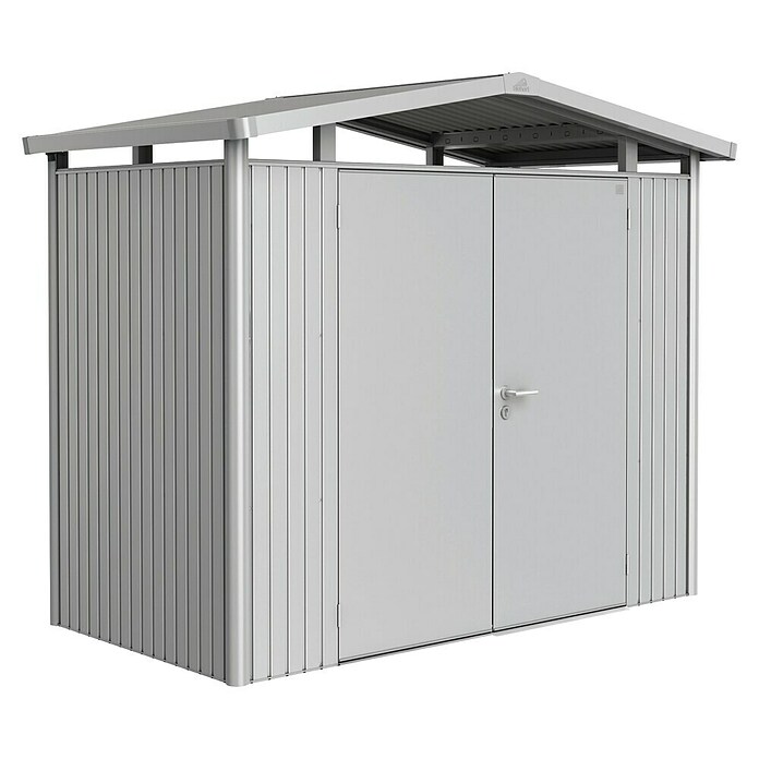 Biohort Gerätehaus Panorama (Silber Metallic, 1,58 x 2,73 m, Doppeltür)
