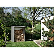 Biohort Kaminholzregal WoodStock (Quarzgrau Metallic, 1,02 x 1,57 x 1,99 m, Stahlblech)