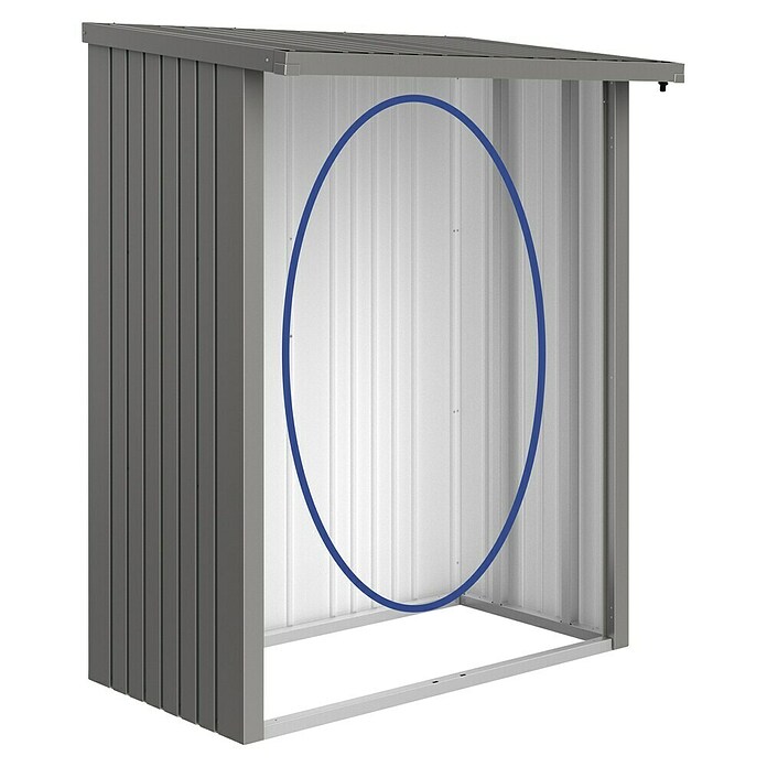 Biohort Rückwand WoodStock (Quarzgrau Metallic, 1,46 x 1,97 m, Passend für: Biohort Kaminholzregal WoodStock)