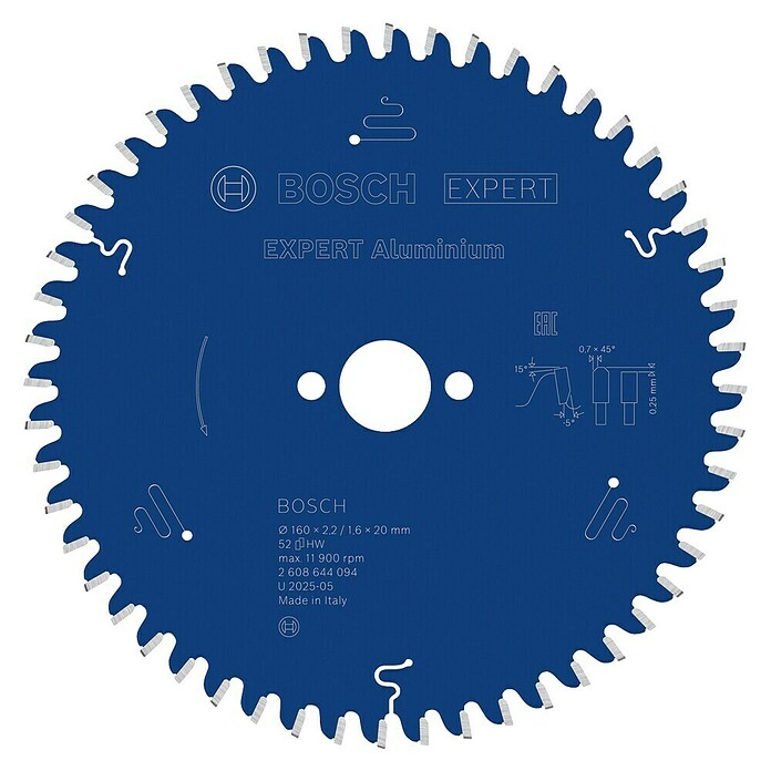 Bosch Professional List krožne žage za aluminij  (160 mm, Izvrtina: 20 mm, Število zobcev: 52 kos) | 2556 - Stichsägeblätter | BCDB - Zubehör Sägen | BCD - Maschinenzubehör | BC - Maschinenzubehör | B - Werkz/Masch/Maschzubeh/Auto | BAUHAUS