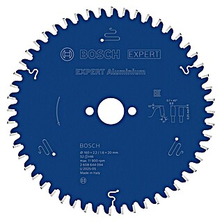 Bosch Professional List krožne žage za aluminij (160 mm, Izvrtina: 20 mm, Število zobcev: 52 kos)