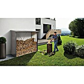 Biohort Kaminholzregal WoodStock (Quarzgrau Metallic, 1,02 x 2,29 x 1,99 m, Stahlblech)