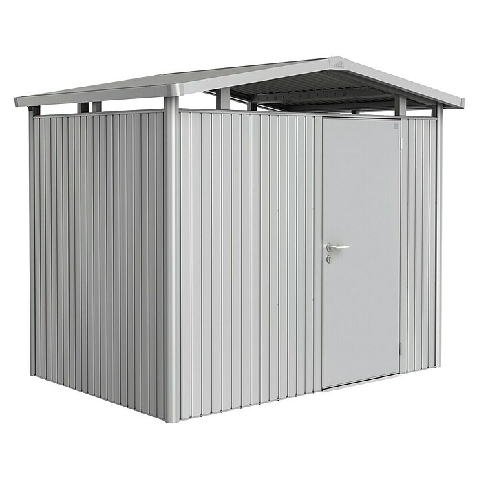 Biohort Gerätehaus Panorama (Silber Metallic, 1,98 x 2,73 m, Einzeltür)